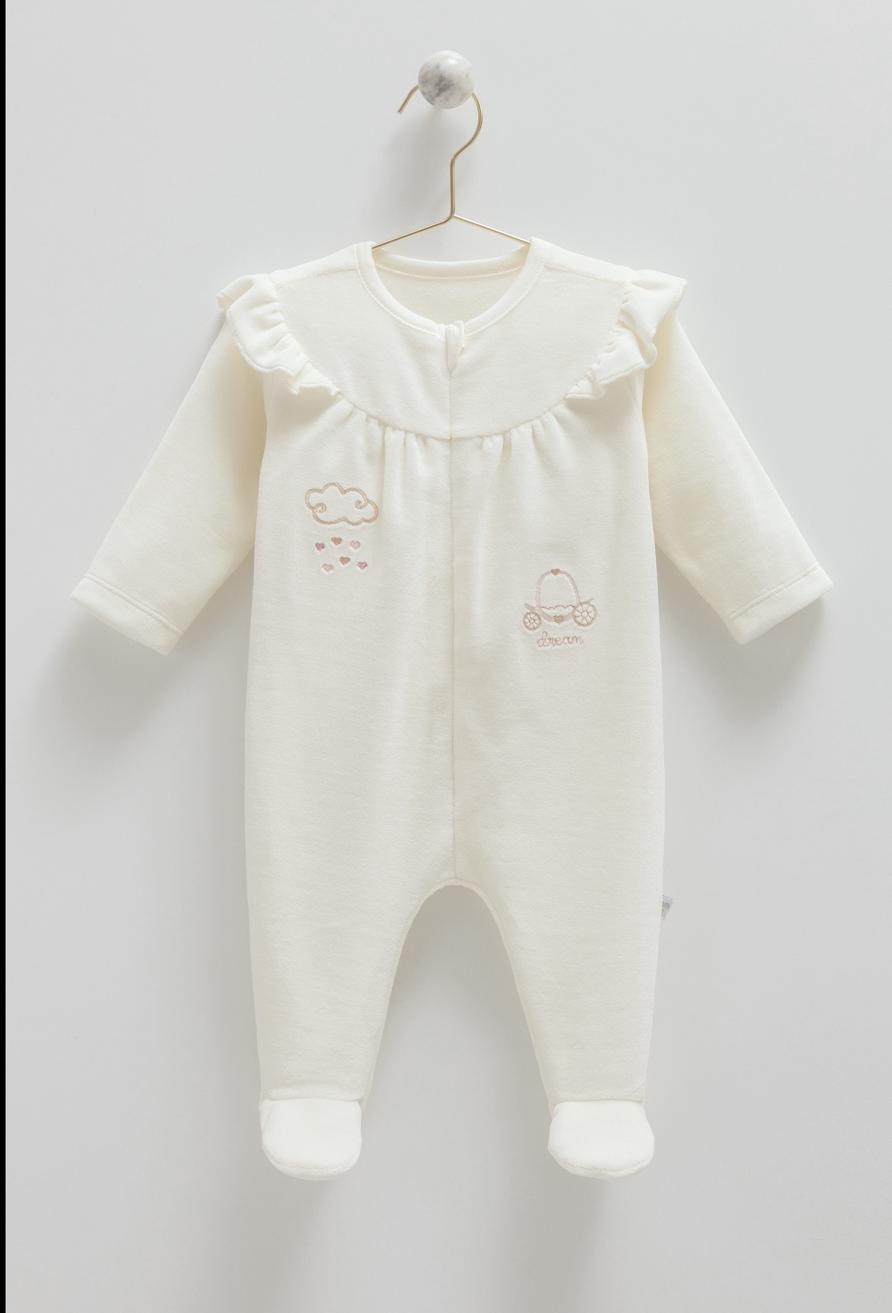 Baby Girl Velour Overall