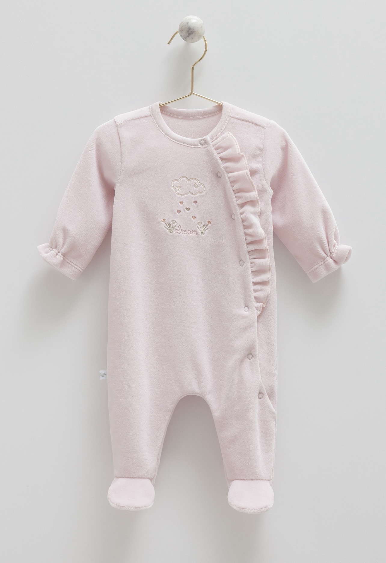 Baby Girl Velour Overall