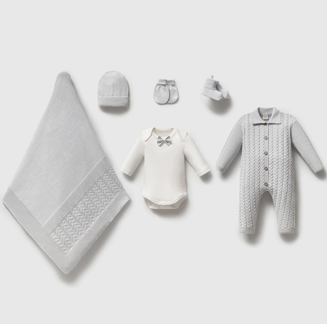 100% Knitted Cotton Baby Boy 5-Pieces Hospital Set