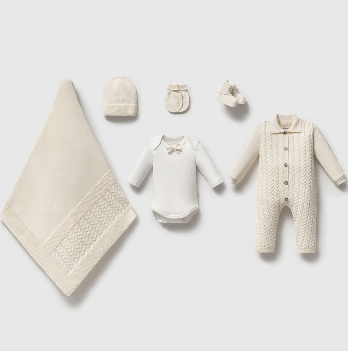 100% Knitted Cotton Baby Boy 5-Pieces Hospital Set