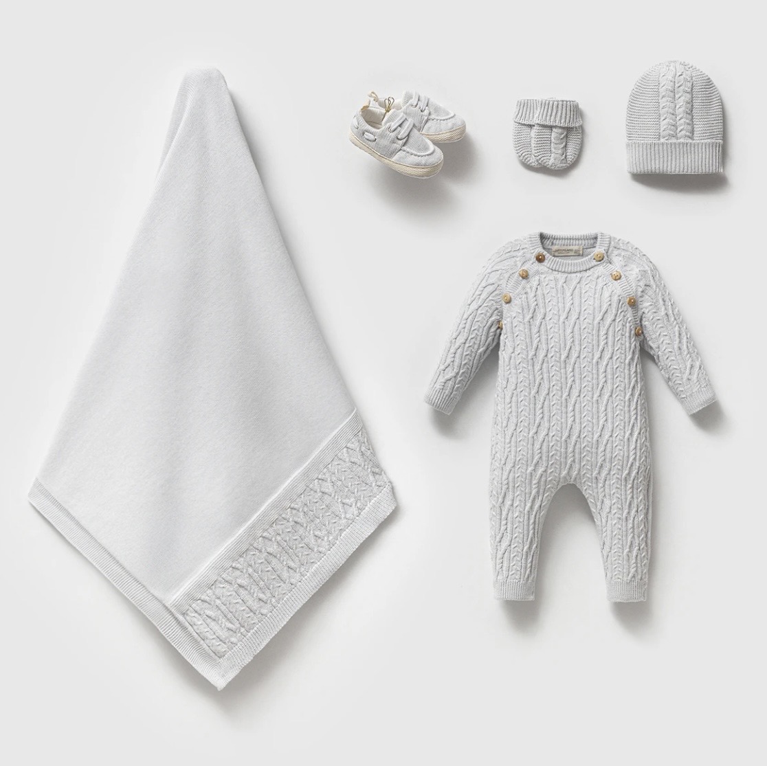 100% Knitted Cotton Baby Boy 5-Pieces Hospital Set