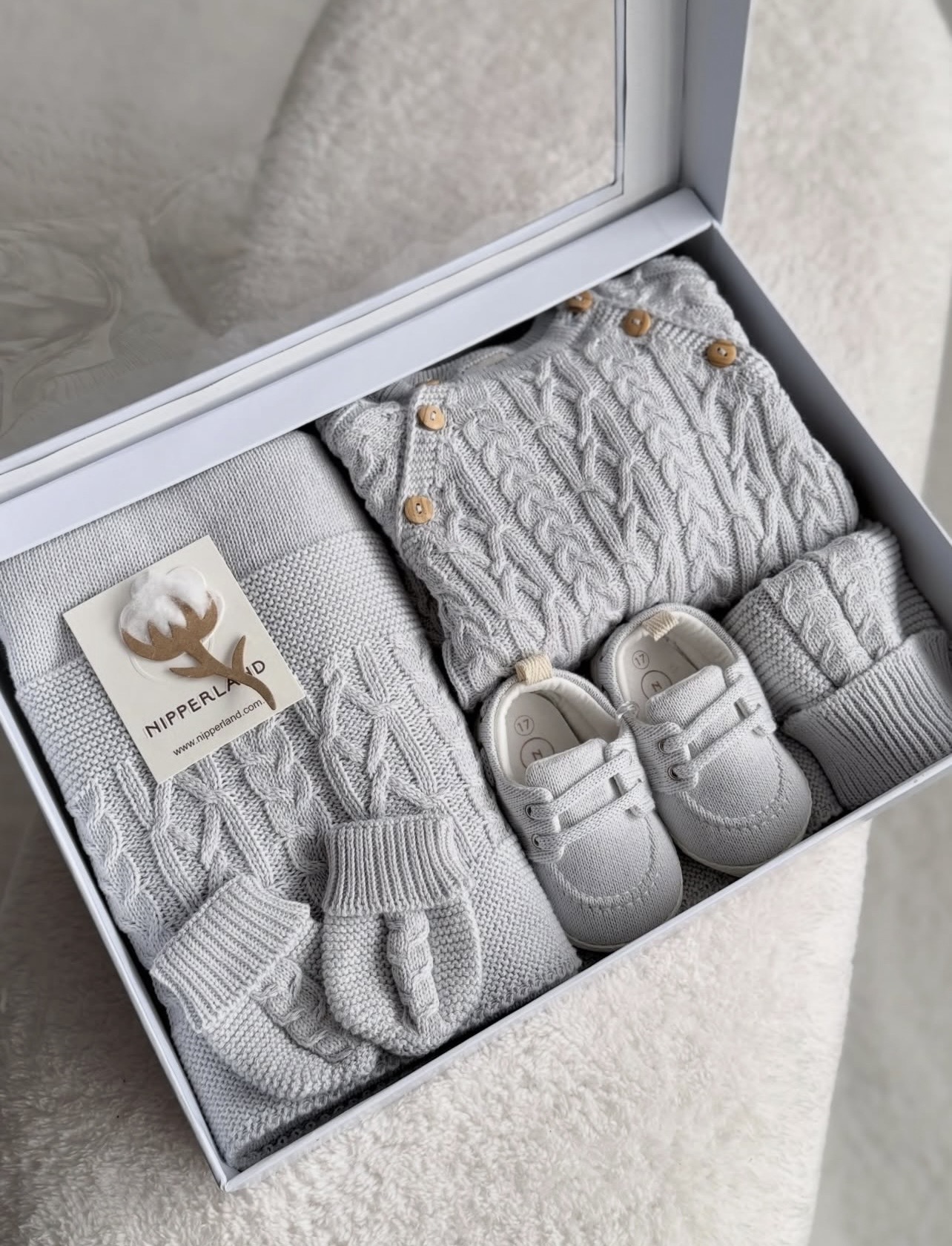 100% Knitted Cotton Baby Boy 5-Pieces Hospital Set