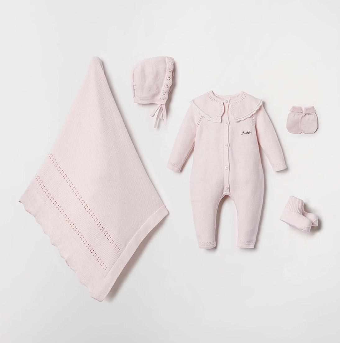 100% Knitted Cotton Pink Color 5-Pieces Hospital Set