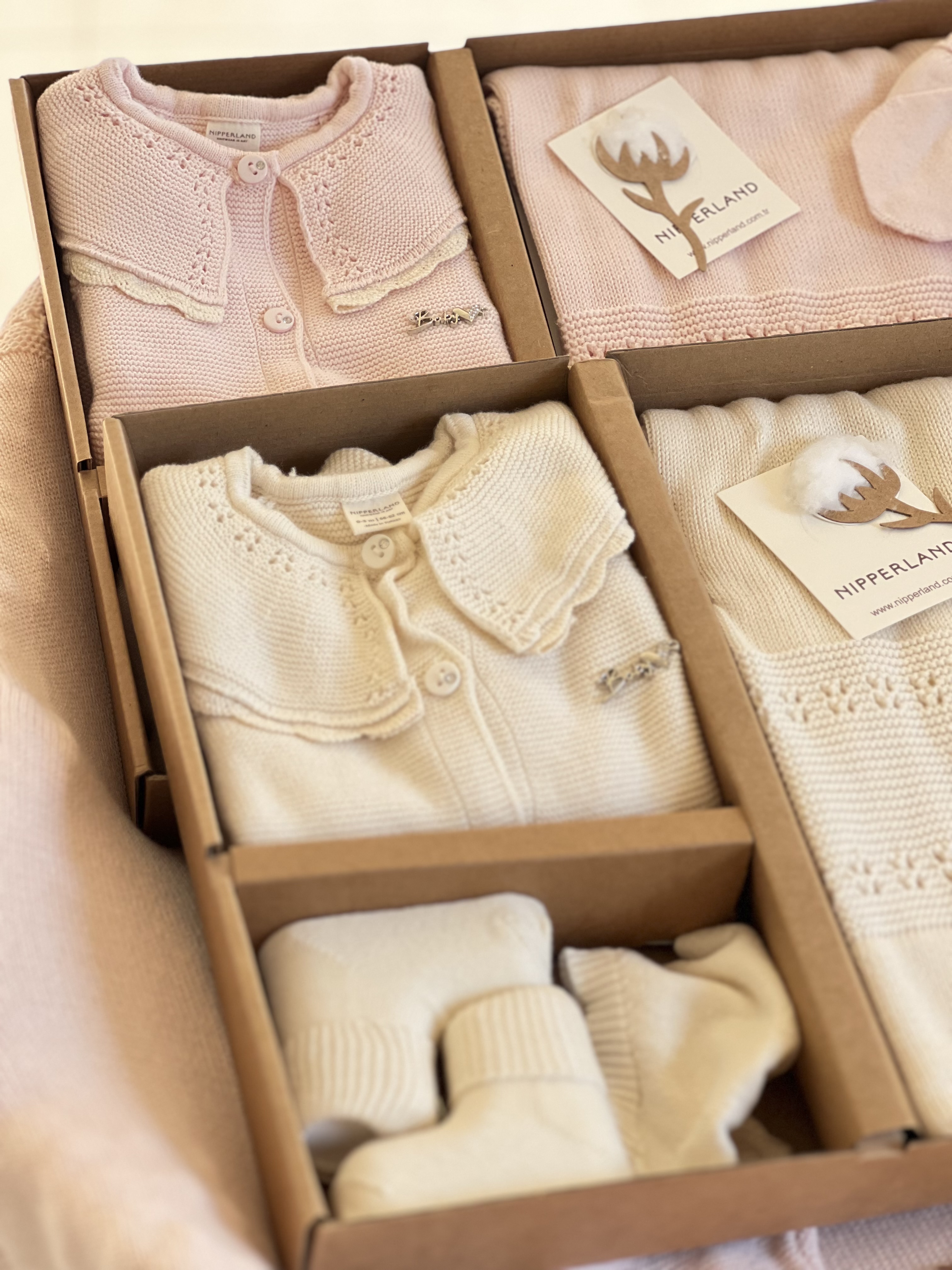 100% Knitted Cotton Cream Color 5-Pieces Hospital Set